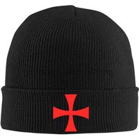 Cross Knights Templar Symbol Bonnet Hats Street Knit Hat Unisex Winter Warm Skullies Beanies Cap for Travel Outdoor Camping