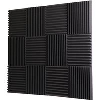 High Density Sound Insulation Cotton Noise Reduction Foam Wall Acoustic Panel For Broadcast Studio Live Room Home Theater Black
