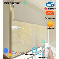 Decopedia Custom Made Dual Blinds for Windows Motorized Smart Window Blinds Blackout Roller Day and Night Double Blinds