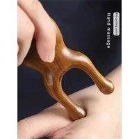 1 Wooden Head and Ear Massage Comb, Natural Wooden Acupoint Relaxation Tool, Massage Tool for Relieving Facial Fatigue
