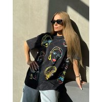 CGC Breathable 100% Cotton Women's T-shirt Summer Short Sleeve Y2K Clothes Casual Graphic Tops Women Fashion Oversized T-shirt