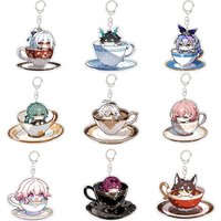 Honkai Star Rail Acrylic Keychain Kafka Jing Liu Jing Yuan Herta Fu Xuan Dan Heng Keychains Ring Cartoon Pendant Keyring Gift