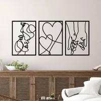 Metal Minimalist Wall Art: Valentine's Day Lover Kiss Design. Modern Décor.Valentine's Kiss Design for Modern Home.