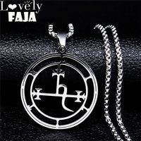 Stainless Steel Demon Seal Necklace Men/Women Silver Color Satan LILITH Necklaces & Pendants Jewery colares feminino N1249S03