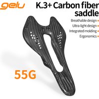 gelu Bicycle Carbon Fiber Saddle Ultralight 55g Hollow Breathable Ergonomics Mtb Road Bicycle Full Carbon Fiber Cushion