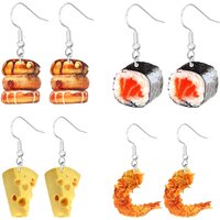 Food Earring 2D Handmade Cute Interesting Taco Corn Crunchy Burger Biscuits French Fries Ice Cream Cheese Sushi Cute Accessories