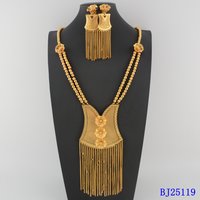 african women fashion gold plated jewelry set Luxury Design Necklace Earrings Bracelet Ring wedding party gift