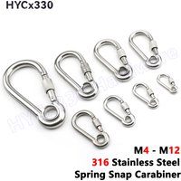 Spring Snap Carabiner Clips 316 Stainless, Quick Link Lock Ring, Spring Snap Hooks Shackle for Camping Hiking Keys Water Bottle