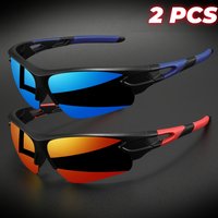 AliExpress VEGUEROS 2PCS New Wraparound Sports Sunglasses Semi-Rimless Lightweight for Cycling Hiking Daily Unisex UV400 Anti-Fog Outdoor Eyewear