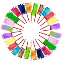 2M 4M 6M Colorful Gym Ribbons Dance Ribbon Rhythmic Art Gymnastics Ballet Streamer Twirling Rod Rainbow Stick Training