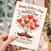 Father's Day greeting card, dedicated to the best dad in the world - fun beard design with hugs, laughter, and health wishes
