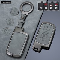 2 3 4 Buttons Zinc Alloy Leather Car Key Case Cover for Toyota RAV4 Highlander Avalon Sequoia Tundra Tacoma 4Runner Cruise Prius