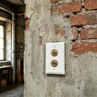 Retro Vintage Porcelain Ceramic Wall Light Switch, Brass Lever Toggle Panel, 1-4 Gang 2 Way, White Simple Design for Hotel Home