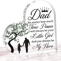 Dad Gifts From Daughter Heart Acrylic Plaque Fathers Day Gift Dad Birthday Gift