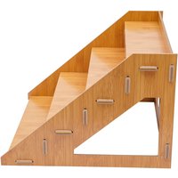 Solid Wood 4-Tier Cake Display Stand, T-Shaped Storage Rack, Succulent Plant Flower Pot Holder for Home Desktop Organizer