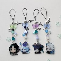 Wanderer, Furina, Neuvillette and Xiao inspired keychains/phone charms