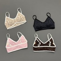 Women Leopard Print Sports Bra Wirefree Breathable Soft Comfortable Top High Support Push Up Gym Workout Yoga Fitness Bra