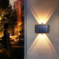 Solar-Wandleuchte für den Außenbereich, 4/10/16 LEDs, warmes Licht, wasserdicht, nach oben und unten leuchtende Beleuchtung, Balkon, Hof, Garten, Dekoration, Lichter