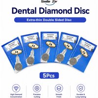5pcs Dental Diamond Disc Disk Extra-thin Double Sided 0.25mm Thickness Grit Cutting Disc Dental Lab Ceramic Dentist Polisher