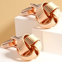 Annlyy Fashion Silver Rose Golden Black Metal Knots Mens Cufflinks Cuff Links