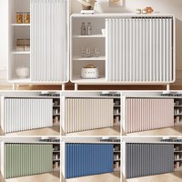Japanese Style Short Cabinet Curtain Slide Rail Fabric Privacy Curtain for Kitchen Door Storage Shelf Cupboard Home Decor