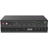 4K60 HDMI 4x1 Multiviewer Seamless UHD Video Switcher with Audio De-embedding Via Analog and Optical Fiber Audio Ports