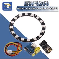 ESP8266 ESP-01 ESP-01S RGB LED Controller Module for Arduino IDE WS2812 WS2812B 16 Bits Light Ring Smart Electronic DIY Kit