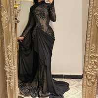 Customized High Quality Exquisite Evening Dress Pleat Long Sleeves Wedding Party Dress Mermaid Long Dresses Classic Formal