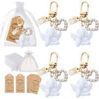 20/10/5 Sets Angel Keychain W/Thank Card & Net Bag for Baptism/Christening/Communion/Baby Shower Wedding Favors for Guests