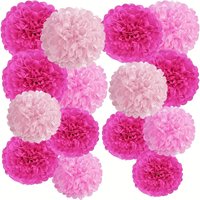 15pcs Vibrant Handcrafted Paper Flower Balls - Romantic Decor for Valentines Day, Weddings, Birthdays Event Essentials