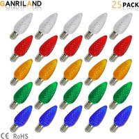 GANRILAND C7 Faceted Colorful Led Bulb Plastic Shatterproof E12 Candelabra Base 110V 220V RGB For Christmas String Lights Decor