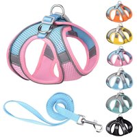 Dog Harness Leash Set for Small Dogs Adjustable Puppy Cat Harness Vest French Bulldog Chihuahua Pug Outdoor Walking Lead Leash