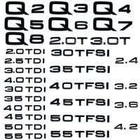 Glossy Black ABS Numbers Letters Q2 Q3 Q4 Q5 Q6 Q7 Q8 TDI TFSI 2.0T Emblem For Audi Q series Car Fender Trunk Rear Logo Sticker