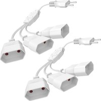 1/2pcs EU Plug Power Extension Cord, 2Prong Male Plug To Female Socket European Extension Cable for PC Computer Black White