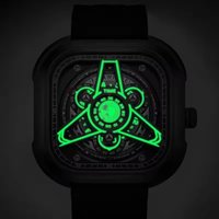 Mark Fairwhale 5740 Cool and Creative Men's Quartz Watch Square Dial Night Light Waterproof Silicone Strap Casual Men's Watches