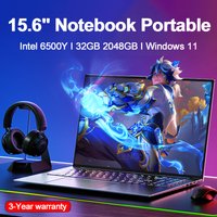 LENO Large-Screen 15.6" Laptop 32GB RAM 2TB SSD Intel 6500Y Office Windows11 Notebook 5000mAh Gamer PC with Backlit Fingerprint