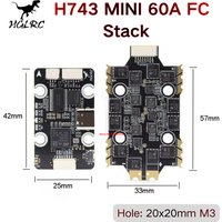 HGLRC H743 Mini Flight Controller 60A 4IN1 BLHeli_S M-H-30 ESC 20x20mm Stack For RC FPV Free Racing Drone Nblade MAX Parts