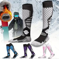 Men Women Professional Ski Socks, Thick Warm Long Tube Socks for Snowboard Ski Outdoor Hiking Quick Dry