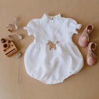 Summer Baby Girl Rompers Linen Cotton Newborn Baby One-piece Infant Baby Clothing