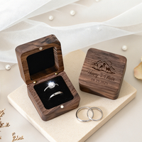 Personalized Wedding Ring Box Holder Wooden Ring Box Customizable For Bride Groom Elegant Proposal Ceremony Accessory Romantic