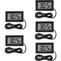 Mini LCD Digital Thermometer for Car Greenhouse Freezer Refrigerator Aquarium Monitoring with 1M Proof NTC Probe -20°C to 110°C