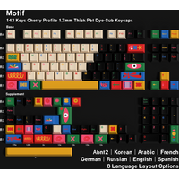 GMK Motif Keycaps Dye Sub German Korean Spanish Arabic French Russian ISO ANSI Big Set 143 Keys For Mechanical Keyboard