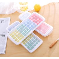 60/48/12 Ice grid white with cover, self-made plastic ice block mold, easy to release by pressing, household ice making box