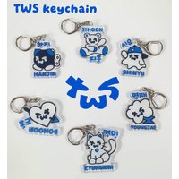 TWS Keychain,Kpop,HANJIN,JIHOON,SHINYU,DOHOON,YOUNGJAE,KYUNGMIN,2D Acrylic Shake Keychain, Shake Pendant, Birthday Gift for Fan