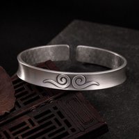925 Sterling Silver Bracelets for Women Men String Accessories Retro Cloud Patern Pendant Party Jewelry Gift