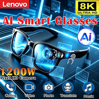 Lenovo 2026 New AI Smart Glasses 8K Touch Control Photo Recording Video Translator Voice Assistant Bluetooth Wireless Sunglasses