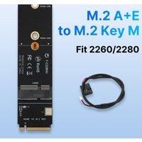 M.2 Key A+E To M.2 Key M SSD Slot Converter Adapter Expansion Card Fit 2260 2280 For M.2 WiFi card