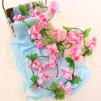 220Cm Artificial Flowers Cherry Blossom Vine Home Room Table Decora Accessories Wedding Wreath Arch Outdoor Garden Diy Gift Prop