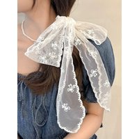 Bowknot Lace Headband Hair Scarf for Women Adjustable Soft Wrap Sweet Bows Hairband Elegant Ribbon Hair Strap Turban Accessories