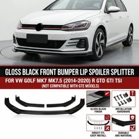 Für VW Golf MK7 MK7.5 R GTD GTI TSI Frontsplitter Spoilerlippe Karosserie-Kit 2014-2020 Hochglanz-Schwarz Frontschutz Stoßstangenlippe Spoiler Splitter Diffusor Karosserie-Kit Langlebig Direkte